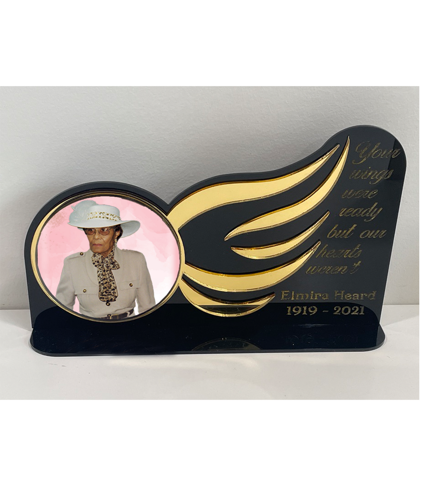 Memorial Wing Acrylic Plaque: “Your Wings Were Ready” Funeral & Bereavement Gift